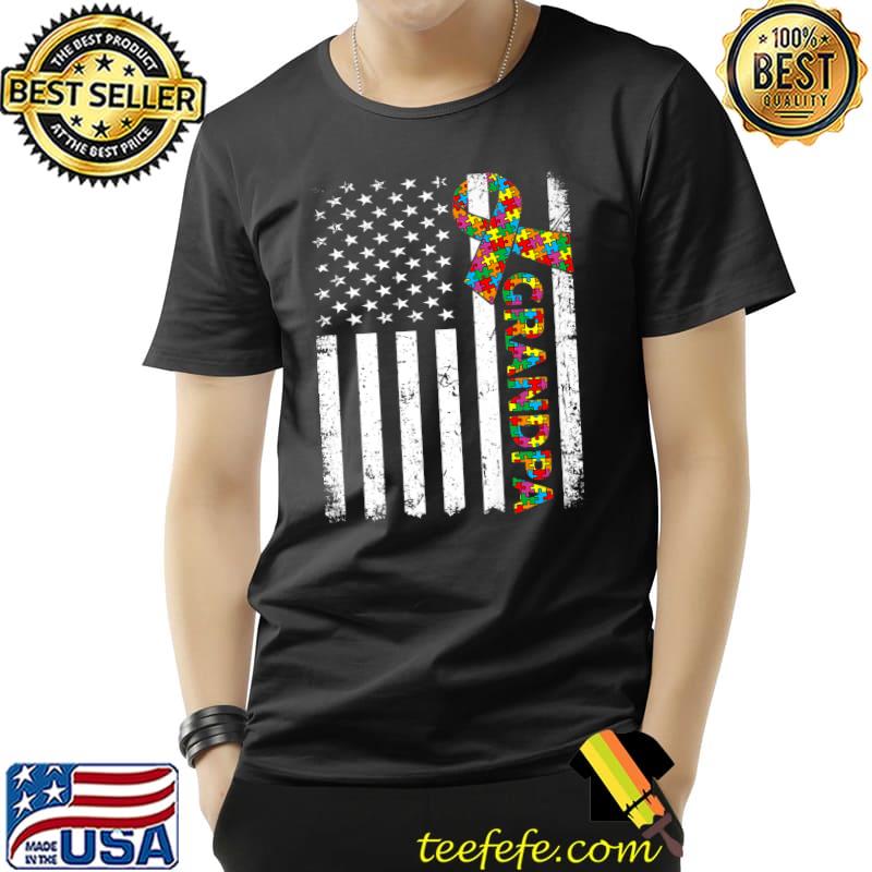Premium Distressed Autism Grandpa American Flag Family Matching Premium T-Shirt Unisex Premium Distressed Autism Grandpa American Flag Family Matching Premium T-Shirt Unisex