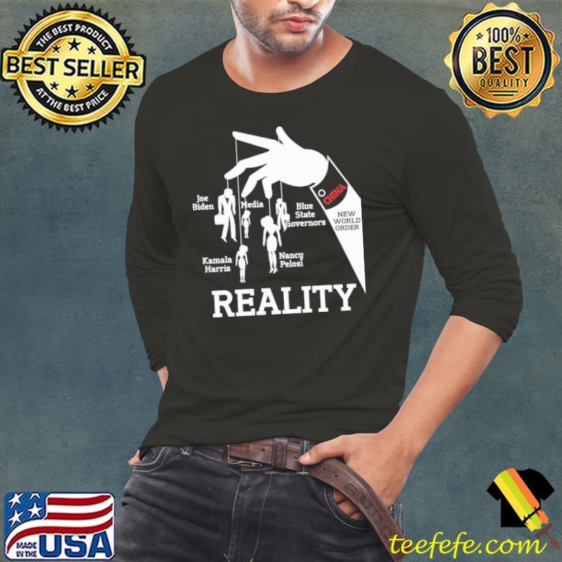 Puppets China New World Order Biden Harris Pelosi Reality Long Sleeve Tee Puppets China New World Order Biden Harris Pelosi Reality Long Sleeve Tee