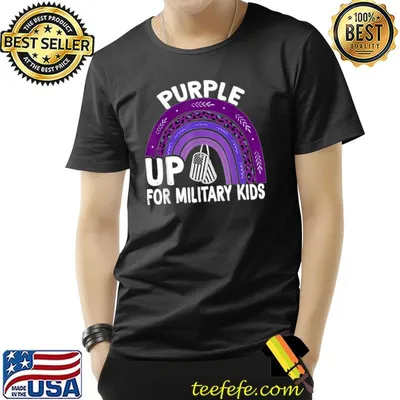 Purple up for Military Kids Rainbow Military Child Month T-Shirt
