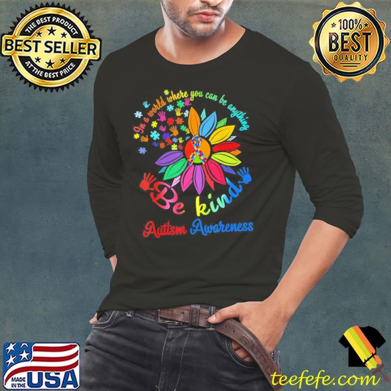 Puzzle sunflower be kind autism awareness mom support Long Sleeve Tee Puzzle sunflower be kind autism awareness mom support Long Sleeve Tee