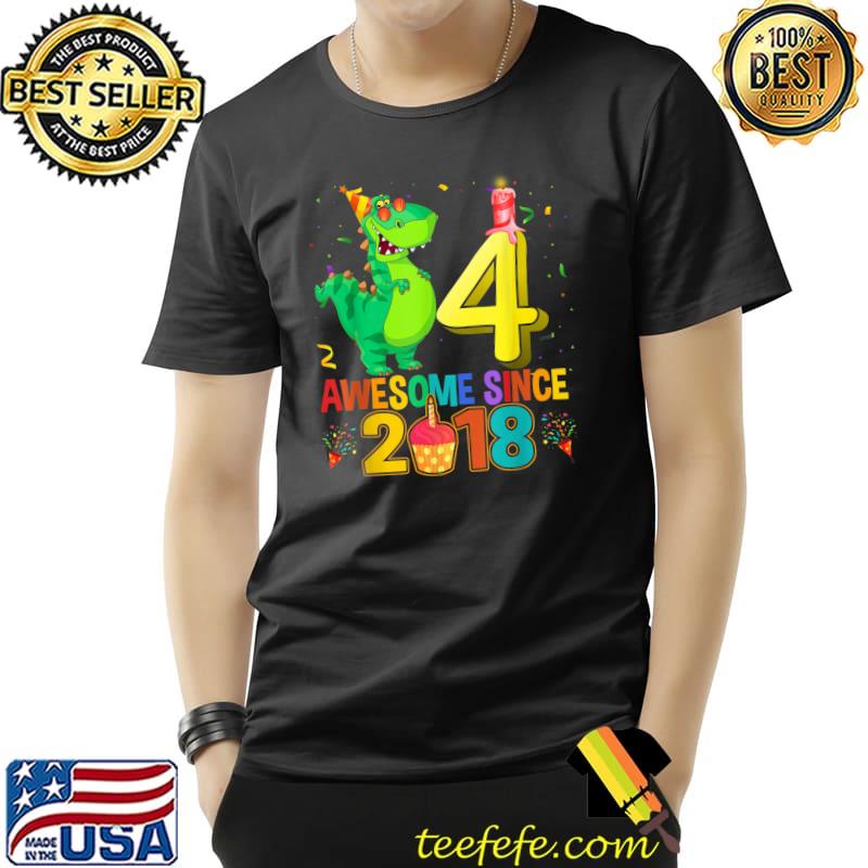 Rawr I'm 4 Kids 4 Year Old 4th Birthday Awesome Since 2018 T-Shirt Unisex Rawr I'm 4 Kids 4 Year Old 4th Birthday Awesome Since 2018 T-Shirt Unisex