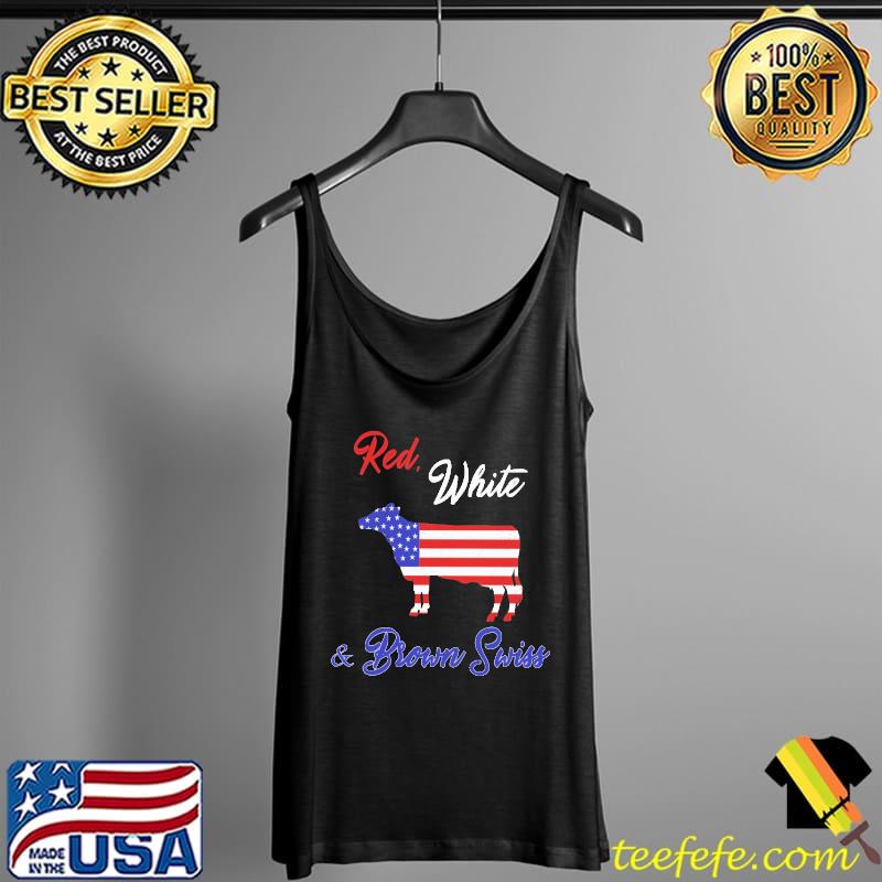 Red White And Brown Swiss Buff American Flag Shirt Tank Top Red White And Brown Swiss Buff American Flag Shirt Tank Top