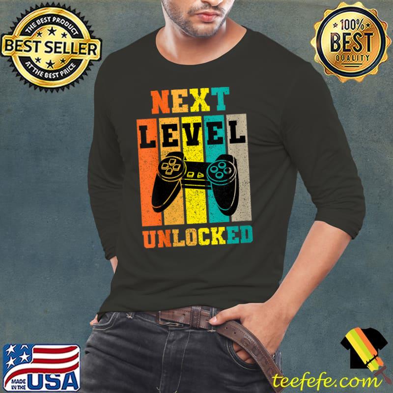 Retro Vintage Gamer Next Level Unlocked T- Long Sleeve Tee Retro Vintage Gamer Next Level Unlocked T- Long Sleeve Tee