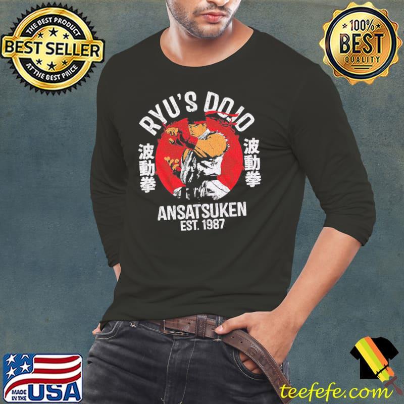 Ryu's Dojo Street Fighter Ansatsuken EST 1987 Shirt Long Sleeve Tee Ryu's Dojo Street Fighter Ansatsuken EST 1987 Shirt Long Sleeve Tee