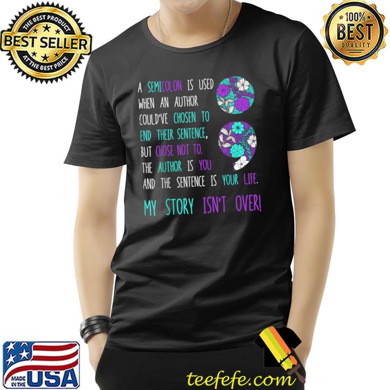 Semicolon Depression Awareness Mental Health T-Shirt Unisex Semicolon Depression Awareness Mental Health T-Shirt Unisex