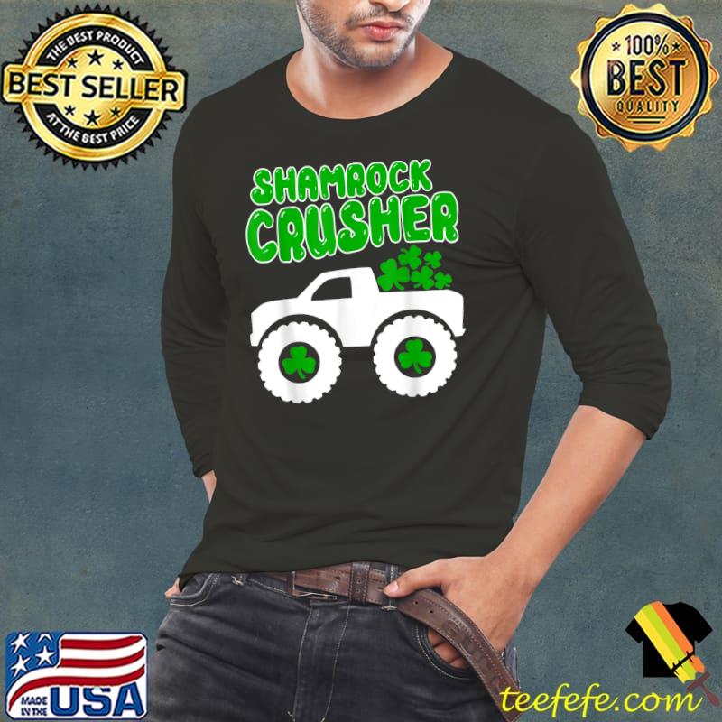 Shamrock Crusher Truck Driving Shamrocks St. Patrick's Day T-Shirt Long Sleeve Tee Shamrock Crusher Truck Driving Shamrocks St. Patrick's Day T-Shirt Long Sleeve Tee