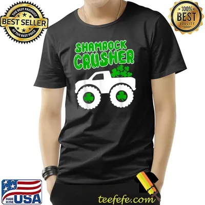 Shamrock Crusher Truck Driving Shamrocks St. Patrick's Day T-Shirt