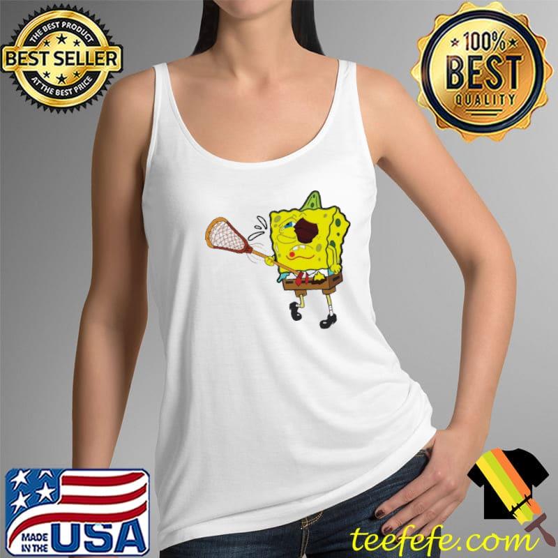 SpongeBob hurt face with lacrosse stick shirt