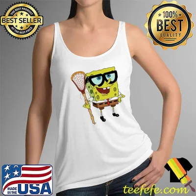SpongeBob with lacrosse stick shirt