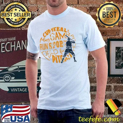Sports Softball Pitcher Word Art Baseball Team T-Shirt