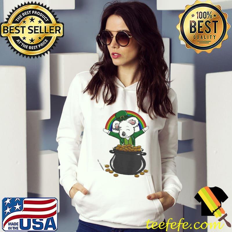 St patrick koala pot of gold lucky rainbow adult kids shirt