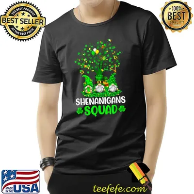 St Patricks Day 2022 Shamrock Irish Gnome Shenanigans Squad T-Shirt