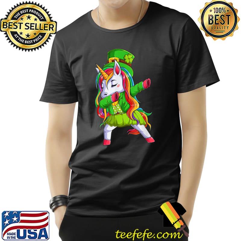 St Patrick's Day Girls Dabbing Unicorn Leprechaun Lepricorn T-Shirt Unisex St Patrick's Day Girls Dabbing Unicorn Leprechaun Lepricorn T-Shirt Unisex