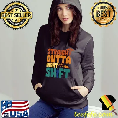 Straight Outta Night Shift Nursing Night Shift Nurse Designs T-Shirt