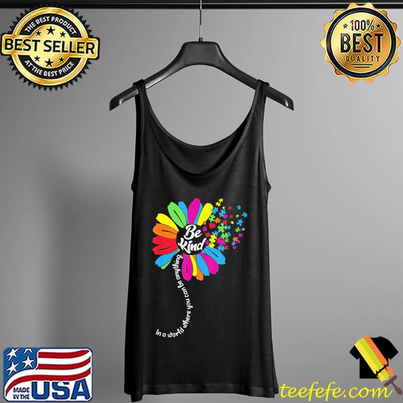 Sunflower autism awareness be kind puzzle mom Tank Top Sunflower autism awareness be kind puzzle mom Tank Top