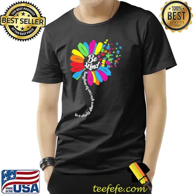 Sunflower autism awareness be kind puzzle mom shirt