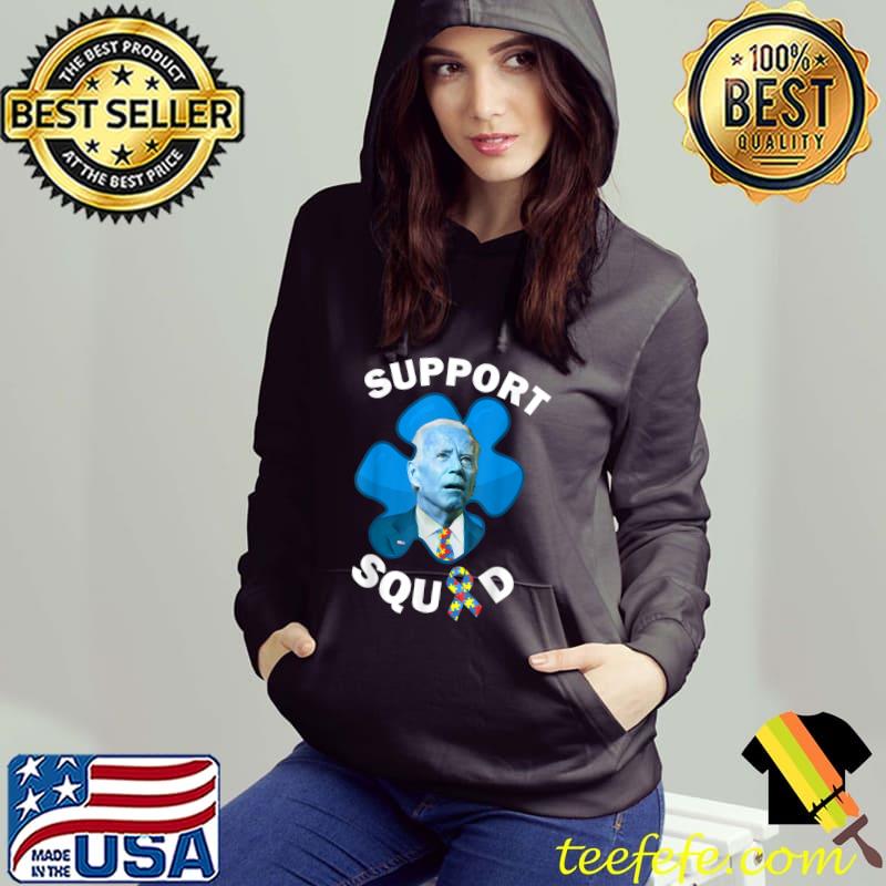 Support Squad Autism Awareness Joe Biden Puzzle Piece Blue T-Shirt