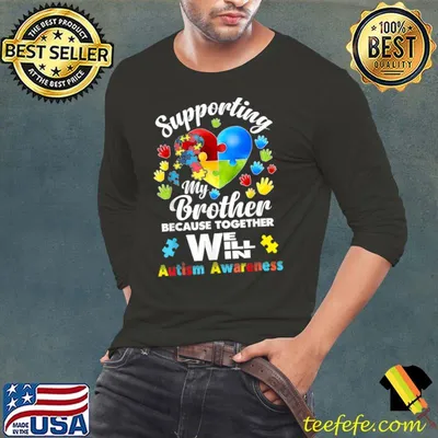 Supporting My Brother Puzzle Autism Awareness Month T-Shirt