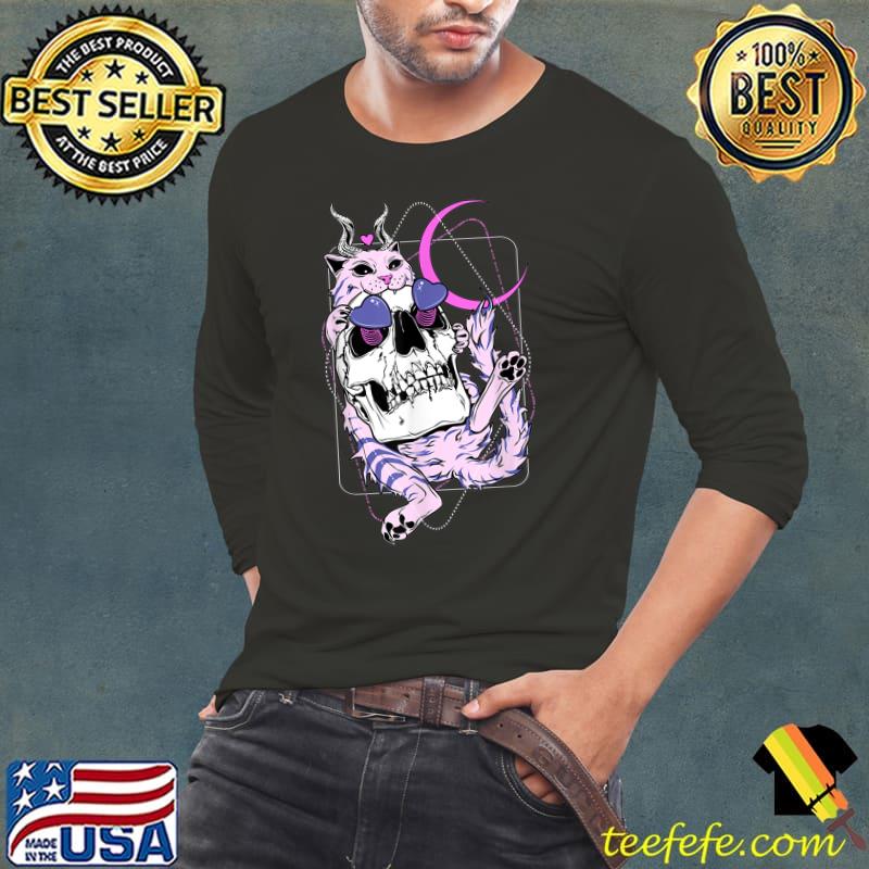 Tarot Card Crescent Moon And Cat Squad Graphic T-Shirt Long Sleeve Tee Tarot Card Crescent Moon And Cat Squad Graphic T-Shirt Long Sleeve Tee