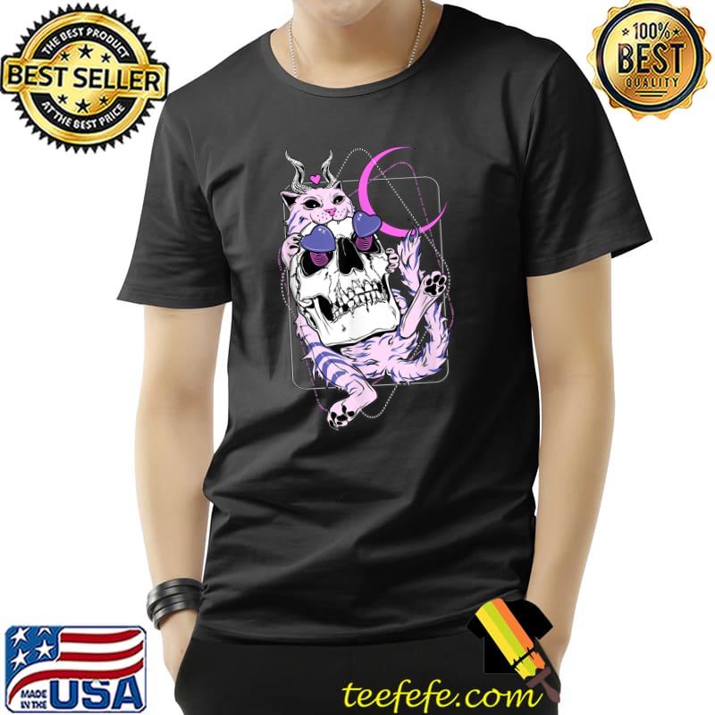 Tarot Card Crescent Moon And Cat Squad Graphic T-Shirt Tarot Card Crescent Moon And Cat Squad Graphic T-Shirt