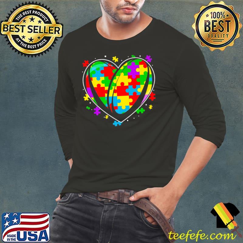 Top Autism Awareness Rugby Heart Puzzle Men Women Kids Premium T-Shirt