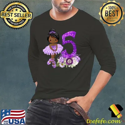 Top Womens 5th African American Ballet Dancer Birthday 5 Year Old Girl T-shirt
