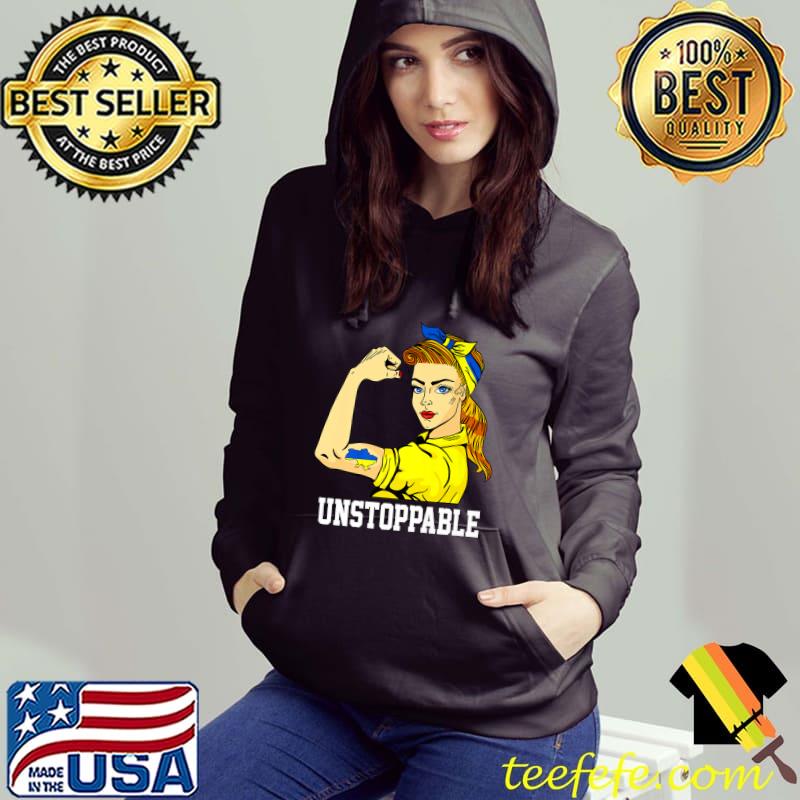 Ukrainian Strong Ukraine Girl Unstoppable Flag Map Premium T-Shirt Hoodie Ukrainian Strong Ukraine Girl Unstoppable Flag Map Premium T-Shirt Hoodie