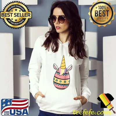 Unicorn Egg Easter Day Cute Rabbit Bunny Ears Girls Kids T-shirt