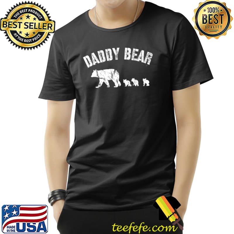 Vintage Daddy Bear with 3 Three Cubs Dad Father P' Men's T-Shirt