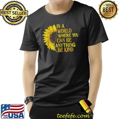 Vintage Sunflower Graphic Earth Day Be Anything Be Kind T-Shirt