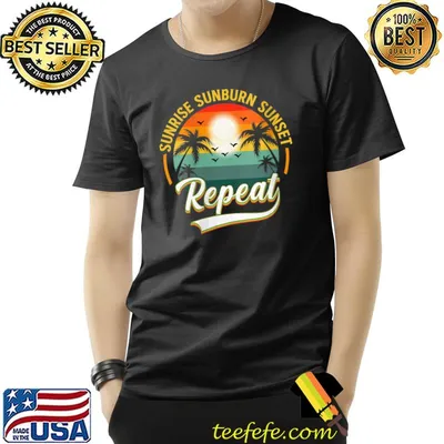 Vintage Sunrise Sunburn Sunset Repeat Retro Sunset T-shirt