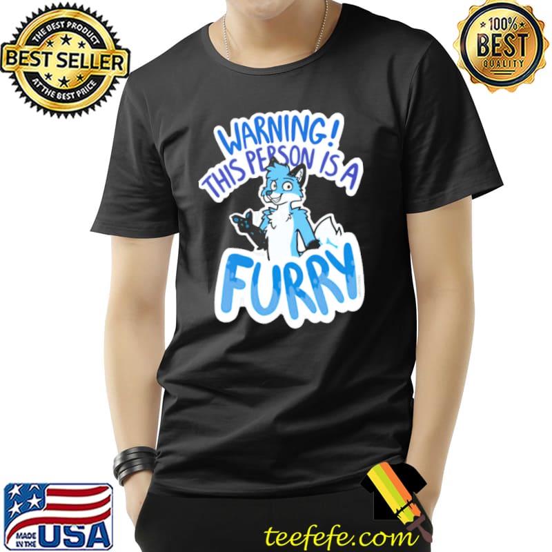 Warning furry blue fox shirt