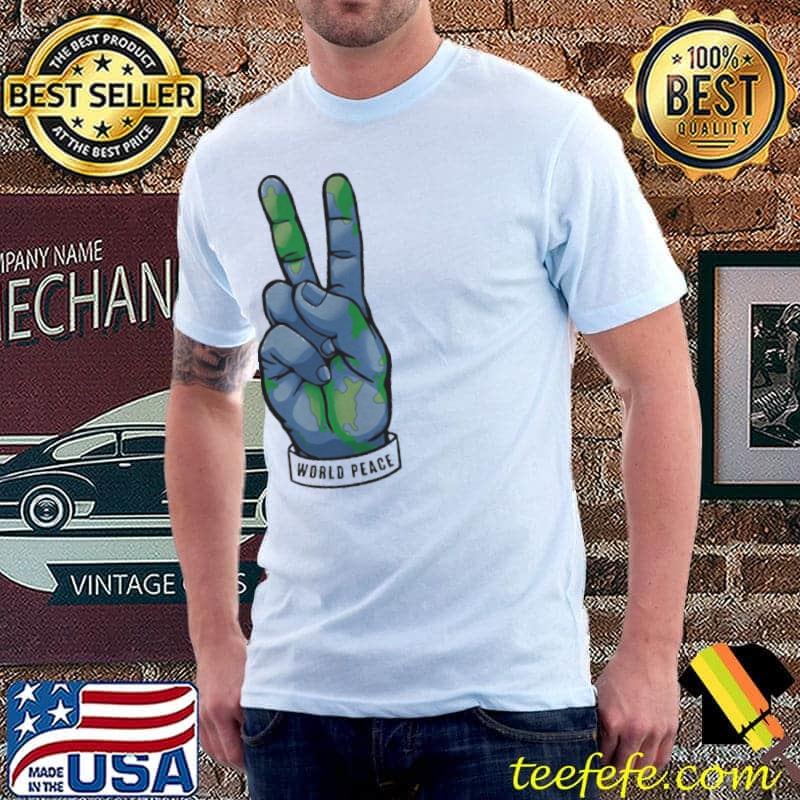 World peace earth day awareness peace sign hand gesture Unisex World peace earth day awareness peace sign hand gesture Unisex