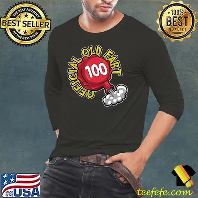 100th Birthday Official Old Fart Funny Red Whopee Cushion T-Shirt