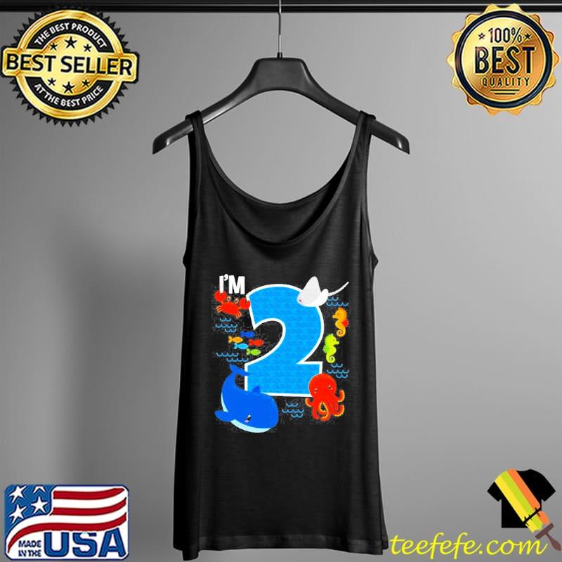 2 years old birthday whale fish sea bday Tank Top 2 years old birthday whale fish sea bday Tank Top