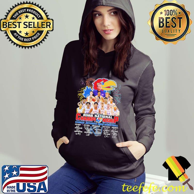 2022 National Championship Kansas Jayhawks Men's Basketball Signatures Shirt Hoodie 2022 National Championship Kansas Jayhawks Men's Basketball Signatures Shirt Hoodie