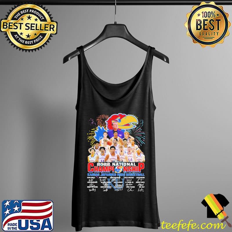2022 National Championship Kansas Jayhawks Men's Basketball Signatures Shirt Tank Top 2022 National Championship Kansas Jayhawks Men's Basketball Signatures Shirt Tank Top