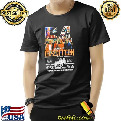 54 years of ledZeppelin thank you for the memories signatures shirt