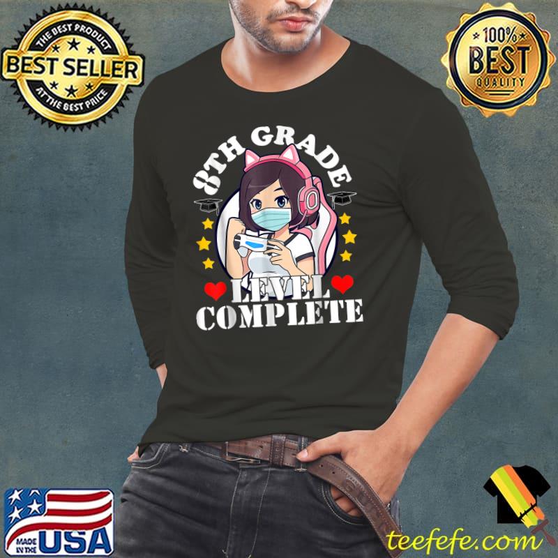 8th Grade Graduation Girl Loves Anime Gaming Face Mask Girls T-Shirt Long Sleeve Tee 8th Grade Graduation Girl Loves Anime Gaming Face Mask Girls T-Shirt Long Sleeve Tee