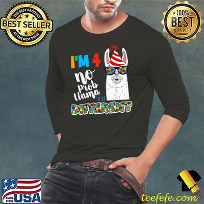 Age 4 Year Old Birth Llama Puzzle April Autism Awareness T-Shirt
