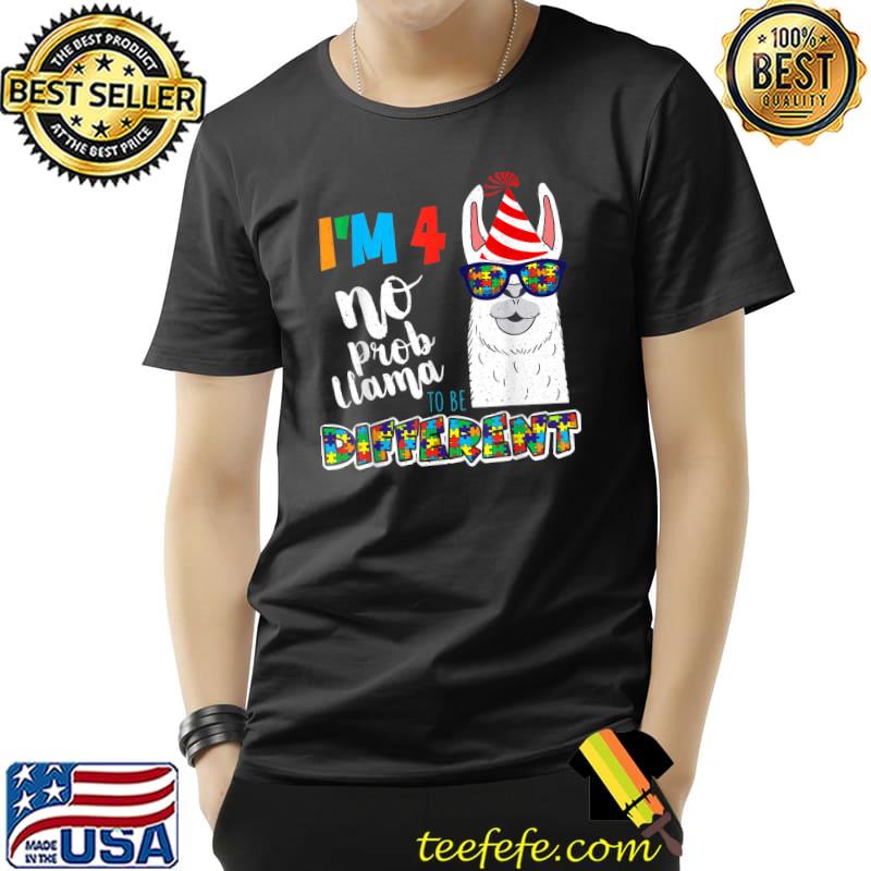 Age 4 Year Old Birth Llama Puzzle April Autism Awareness T-Shirt Unisex Age 4 Year Old Birth Llama Puzzle April Autism Awareness T-Shirt Unisex