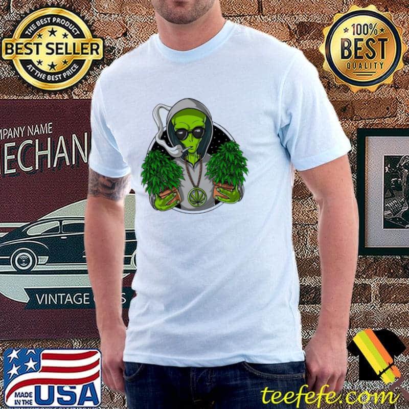 Alien loves weed 420 stoner tie dye shirt
