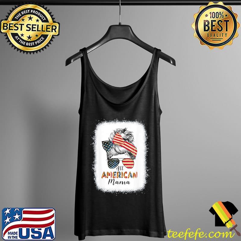 All American mama messy bun matching family 4th of july mom Tank Top All American mama messy bun matching family 4th of july mom Tank Top