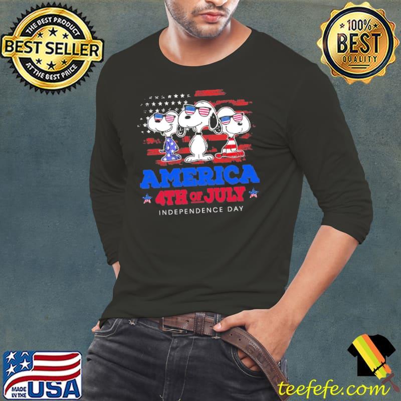 America 4th of july independence day snoopy america flag Long Sleeve Tee America 4th of july independence day snoopy america flag Long Sleeve Tee