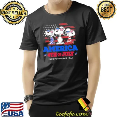 America 4th of july independence day snoopy america flag shirt