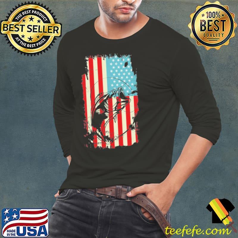 American flag fisherman vintage fishing season Long Sleeve Tee American flag fisherman vintage fishing season Long Sleeve Tee