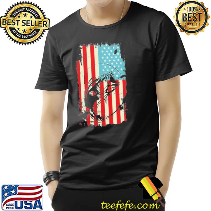 American flag fisherman vintage fishing season shirt
