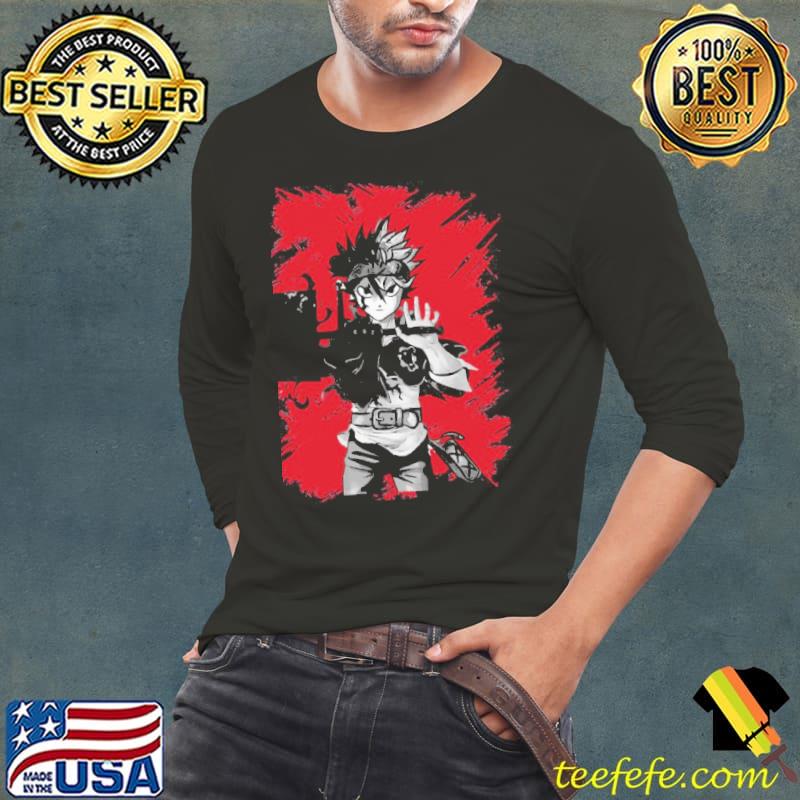 Anime Black Clover Asta Slayer Design Unisex T-Shirt Long Sleeve Tee Anime Black Clover Asta Slayer Design Unisex T-Shirt Long Sleeve Tee