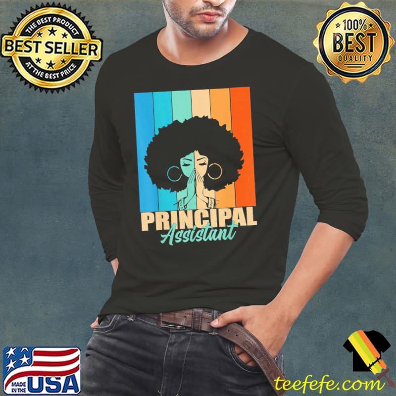 Assistant Principal Afro Job Title School Worker Vintage T-Shirt