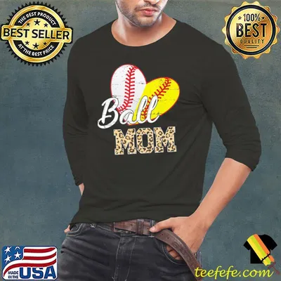 Ball mom baseball softball mama team sports leopard shirt
